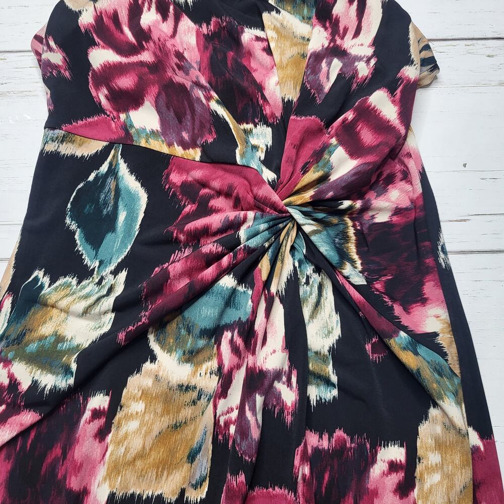 Tommy Bahama Jasmina Blooms Twist Front Maxi Dress Black Red Floral Small - Picture 7 of 8
